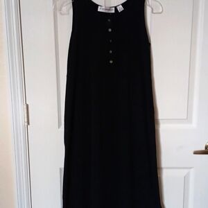 Vintage A Line Anne Klein Black Maxi,Size8.All Cotton.